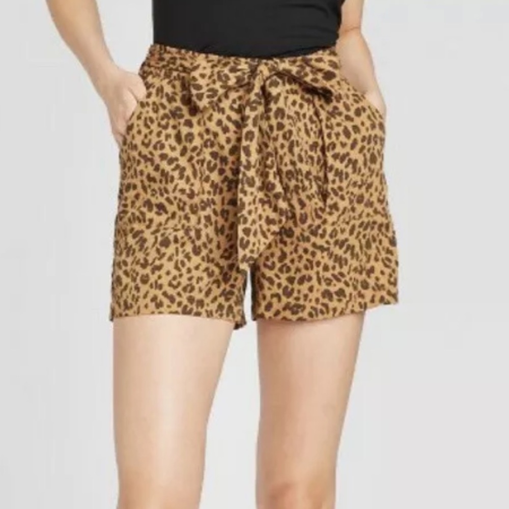 Leopard Paper Bag Shorts